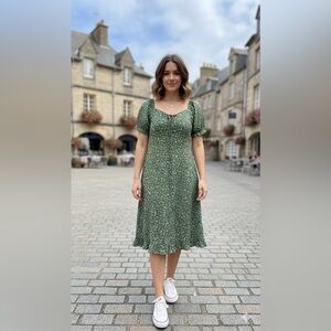 Green Floral Women's Dress